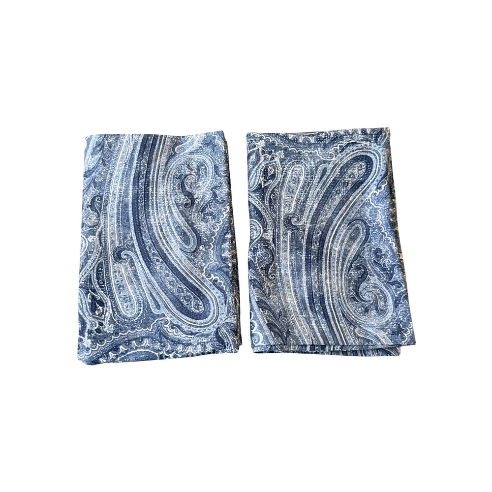 Ralph Lauren Home Addison Paisley 2 Cotton Standard Pillowcases Button Closure